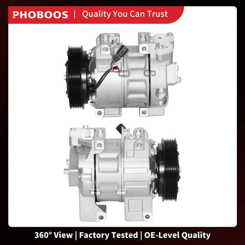 Heavy Duty Solid Air Conditioning Compressor With Clutch Direct Swap For Nissan Altima 2007 To 2012 Sentra 2007 To 2012 25 Liter L4 Gas Engine, 360-degree view.