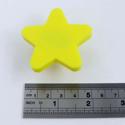 Yellow Star Rubber Drawer Knobs Set Of Six 2 Inch Soft Touch Cabinet Pulls For Furniture Offering A Straight Up Chill Vibe With A Simple Install On Any Home Upgrade Project - yellow star knob with ruler.
