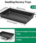 No Holes Seedling Trays Set, 10 Durable Pro Grade Plant Trays Measuring 17 Inch By 11 Inch For Seed Starting with weight details
