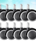 Grey Caster Wheels 10pcs Inch for Office Chair and Sofa, plastic material, designed for smooth rolling, replacement wheels.
