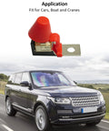 Beefy Marine Battery Fuse Block With 200A Fuse, 58V DC Max, Single Stud 5/16 Inch M8, Compact Terminal Block For Boats And Other Marine Electrical Systems shown above a vehicle on a road.