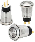 Red LED Buzzer Alarm Indicator Light For 12V Systems In Durable 304 Stainless Steel Housing with three-quarter inch mounting hole