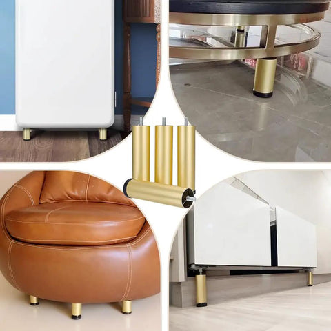 Dope Gold Metal Furniture Legs For Quick No Sweat Setup Solid Bed Risers For Couches Tables And Desks 5.8 Inch in various setups