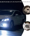 9-Piece Bulb Retaining Spring Clips For H1 H3 H4 H7 Headlights shown with vehicle headlights on at night