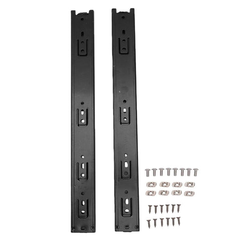 16 Inch Beefed Up Drawer Slides With Full Extension Ball Bearing Rails 100Lb Capacity Twelve Point Five Millimeter Thick Cold Rolled Steel Rubber Pads Ideal For Kitchen Dresser Desk Office Cabinets pair with screws