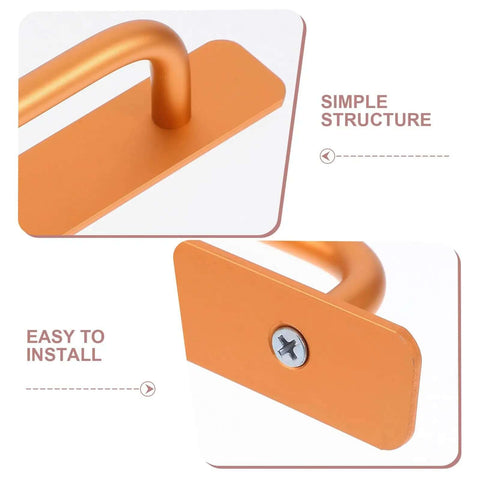 Close-up of No Drill Aluminum Cabinet Door Pulls Gold Two Pack Vintage Drawer Handles 148mm with adhesive install, showing details.