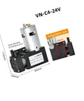 Heavy Duty DC 12V And 24V 42W Brush Motor Electric Vacuum Pump with dimensions and installation size details.