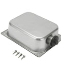 Heavy Duty 7 Liter Stainless Steel Fuel Tank For Gasoline Engines, 304 Stainless Construction, side view with cap and screws