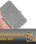 24 Piece DIY Tool Kit For Women Handy Starter Set Portable Mini Tool Box shown in hand and open view with tools visible.