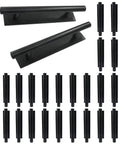 30 Pack Self Stick Push Pull Helper Door And Cabinet Handles For Kitchen Cabinets Drawers Adhesive Mount No Drilling Needed Easy Grip For Smooth Operation And Durable Plastic, black 5.9 in handles