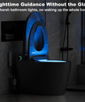 Premium Smart Toilet With Built In Bidet And Heated Seat Delivers soft blue nightlight in sleek design for easy nighttime use.