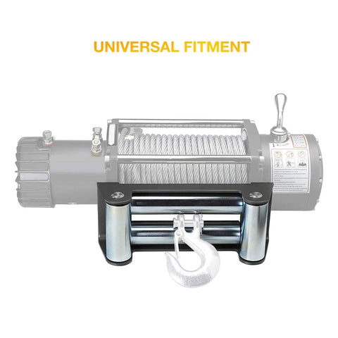 Universal Winch Fairlead For Offroad Recovery, Heavy Duty Metal Roller That Protects Cable, Keeps Cable Aligned, 110mm Mount