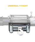 Universal 110mm Winch Roller Fairlead, Heavy Duty Metal Fairlead With Rope Guide, Straight Line Handling And Cable Protection For Off Road Rigs, Fits Any Winch System mounted on a winch with roller guide