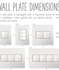 Wall plate dimensions for Magnesium Glass Face Touch Wall Switch 15 Amp Three Way And Single Pole White Quick Swap