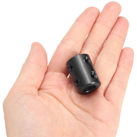2 Pack Heavy Duty Rigid Shaft Couplings With Three Eighths Inch Bore And Three Quarters Inch Outer Diameter One Inch Length Carbon Steel Black Oxide Finish