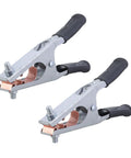 Multifunction 500A Ground Clamp With Ergonomic Grip Perfect For TIG Plasma Cutting Heavy Duty Welders And Stable Connections That Rock Hard, showing dual clamps with ergonomic grips.