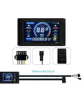 Top Tier S966 Color LCD Display For 24-72V E Bikes With Real Time Speed Power And Temp Monitoring To Upgrade Your Ride Game Today, black ABS panel with 1690mm cable and buttons