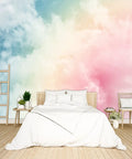 Colorful Cloud Wall Mural For Living Room And Bedroom Decor Fabric Material Large 137 By 96 Inch Backdrop Not Peel And Stick