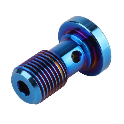 Titanium Banjo Bolts M10x20mm 1.0 Pitch Torx Head Burnt Blue Finish For Brake Fittings Universal Brake System Adapter Screws Grade 5