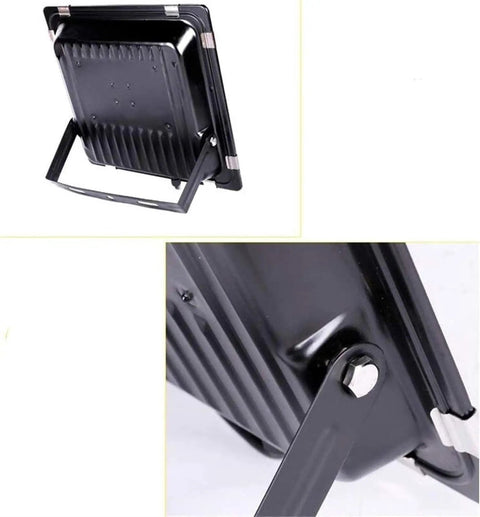 Led Flood Light, Ip66 Waterproof Super Bright Security Lights, Outdoor, black metal body with adjustable handle on back