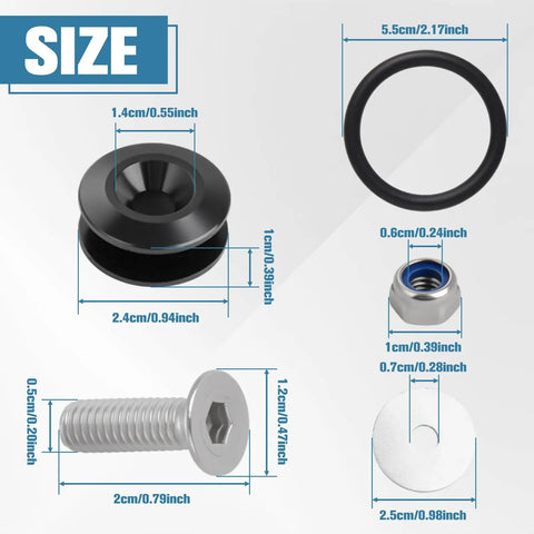 Universal Car Bumper Quick Release Kit 56 Pieces Black Front And Rear Bumper Fasteners size dimensions image