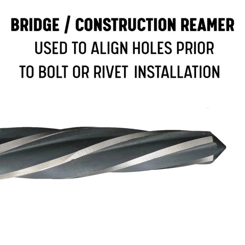 Close-up of Eleven Sixteenth Inch Bridge Construction Reamer With Half Inch Shank DWR Series tapered tip and three flat sides.