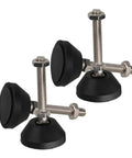Heavy Duty M8x50mm Adjustable Furniture Leveling Feet 10 Pack With Tilting Self Leveling Design to Banish Wobbly Tables and Chairs on Uneven Floors, showing steel body and rubber pad.