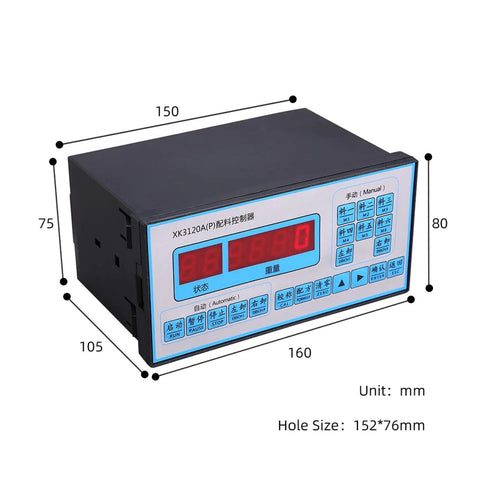 Front-facing view of Load Cell Sensor Weighing Meter System With Automatic Batch Controller for scales XK3120AP.