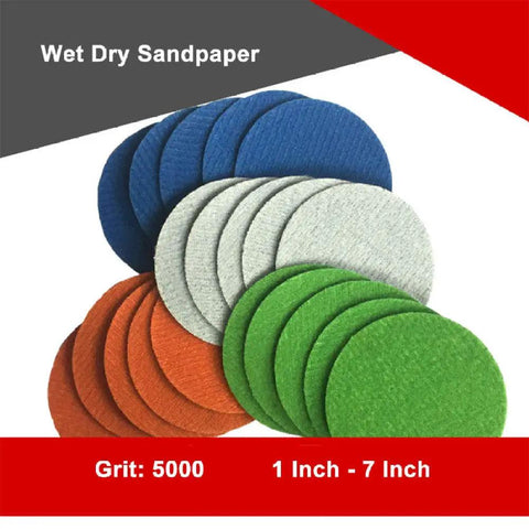 Top Notch 5 To 30 Pack Of Premium 5000 Grit Hook And Loop Sanding Discs In Sizes From 1 Inch For Rock Solid Wet Or Dry Polishing On Wood Metal Cars And Furniture With Super Fine Finish