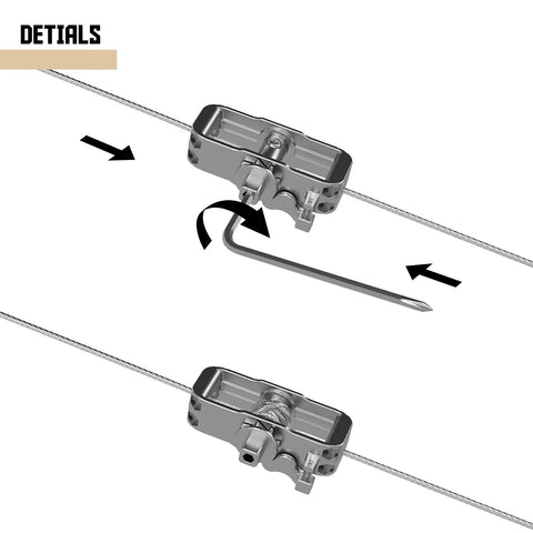 Shade Sail Hardware Kit With 24 Ft Wire Rope And Rectangle Installation Gear For Deck Patio Or Backyard cable winches