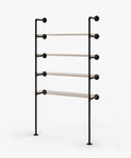 Heavy Duty Wall Mounted Shelf Brackets For DIY Industrial Shelving, Black Steel Pipe Design, Adjustable Floating Shelf Supports