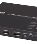 Rock Solid Usb Displayport Dual View Kvm Extender Offering Plug And Play Setup And Crisp 1080p Clarity In Matte Black
