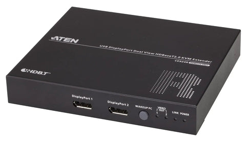 Rock Solid Usb Displayport Dual View Kvm Extender Offering Plug And Play Setup And Crisp 1080p Clarity In Matte Black