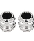 Two Ni Plated Brass Cable Gland Cord Grip Stress Relief Kit Two Pack IP68 Waterproof Glands shown from front angle