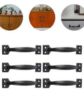 Six Inch Black Arch Cabinet Handles Set Of Six Vintage Iron Drawer Pulls For Wardrobe And Cabinet Furniture Hardware Replacement