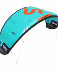 Ghost V3 One Strut Kiteboarding Kite With Compact Swept Canopy For Efficient Upwind Reach, Slick Handling, Responsive Turning, And Reliable Relaunch For All Skill Levels In 17 Meter Yellow, blue highlight.