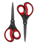 Two Pack 8 Inch Titanium Nonstick Scissors With Comfort Grip For Office And Craft, All Purpose Cutting Tool, Red And Black