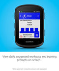 Edge 840 Compact GPS Cycling Computer With Touchscreen And Button Controls displaying daily workout suggestions