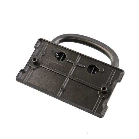 Rear view of Five Pack Horizontal Bail Cabinet Pulls, 3 Inch Rectangular Drop Ring Handles, Zinc Alloy Hardware in Vintage Black Bronze.