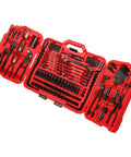 True Mechanic 312 Piece Tool Set With Ratchet And Socket System, 120 Tooth Reversible Ratchet, SAE/Metric Wrenches in red case