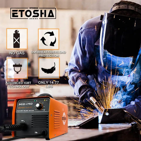 140Amp MIG Welder Flux Core Gasless 110V Inverter With Automatic Wire Feed Portable DIY Metal Welder No Gas Needed