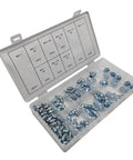 115 Piece Grease Nipple Fittings Set With Straight 90 Degree And 45 Degree Angles In M6 M8 M10 Threads in open plastic case