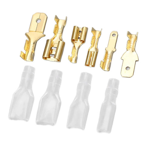 Kick Your Electrical Gear Into High Gear With This 135Pc Cold Pressed Spade Terminals Kit Featuring Durable Brass Male And Female Connectors In 2.8 4.8 And 6.3mm Sizes For Rock Solid Wiring On Cars Machinery And Heavy Duty Power Projects That Never. brass spade terminals with insulated sleeves