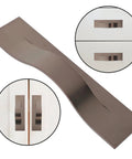 Modern Orb Finish Invisible Cabinet Drawer Pull Handle For Kitchen And Bath, 64mm Center To Center, shown on white cabinet.