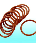 Red 40mm OD O Ring Seal Set For Travel Mugs, 34mm ID, 3mm Wide VMQ Silicone, Tough High Temp Gasket, Pack of 10 displayed on white background.