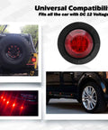 Meerkatt Three Quarters Inch Red LED Side Marker Light installed on various vehicles showcasing lighting and compatibility