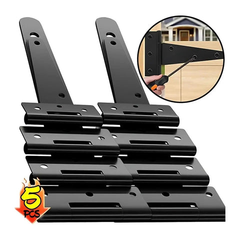 Black T Shape Iron Hinges With Screws Galvanized Strap Hinge For Doors Gates Sheds Cabinets Barns And Rooms Heavy Duty Hardware