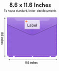 Heavy Duty Binder Pocket Folders 10 Pack With Tight Closure And Side Loading Pockets Three Hole Punched, Letter Size, Purple