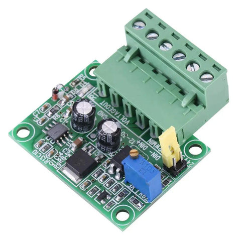 PWM To Voltage Converter Module For 0 To 10V Output Convert 5V Or 24V PWM Signals To Analog Control Frequency To Voltage Converter 1 To 3 KHz Range Digital To Analog Board For CNC Audio Hobby Projects with terminal connectors