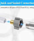 4 Piece PEX Fittings Kit With Half Inch Swivel Adapters For Drinking Water, Lead Free DZR Brass, Copper Crimp Rings And Stainless Clamps For RV, Under Sink And Home Plumbing Repairs, swivel adapter connection